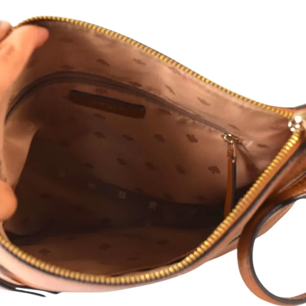 Kate Spade New York Brown Pebbled Leather Crossbody Bag